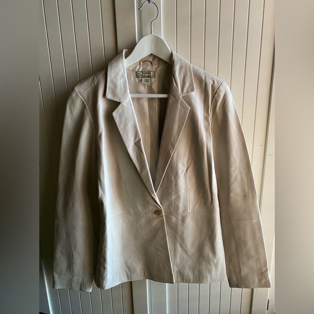 vintage ivory leather jacket